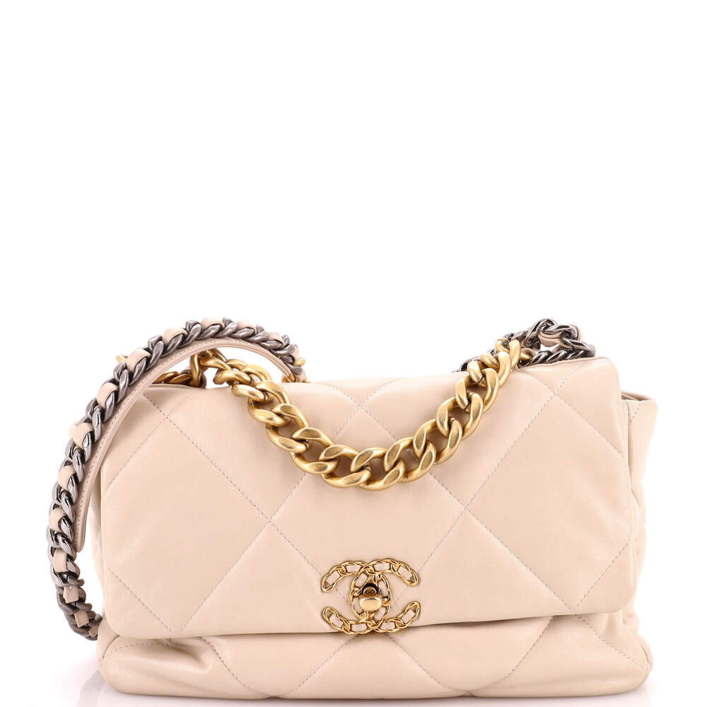 Chanel Large 19 Flap Bag Quilted Leather